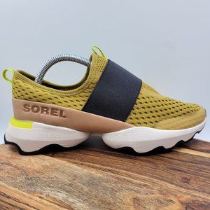 Sorel Kinetic Impact Strap Slip On Shoes Women's 10 Mustard Yellow Sneakers